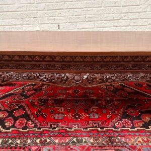 Antique Mahogany Coffee Table Chinese Asian Burmese Anglo-Indian Hand Carved Wood Ball Claw Feet