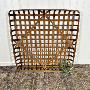 Brown Wood Large Lattice Tobacco Basket Wall Decor 41” x 41” Farm Cottage Country