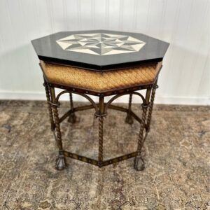 VTG Metal and Marble Top End Table Side Table Nightstand