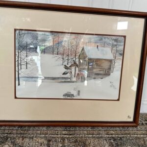 VTG Kay Murphy Duck Geese Mallard Winter Scene Framed Art