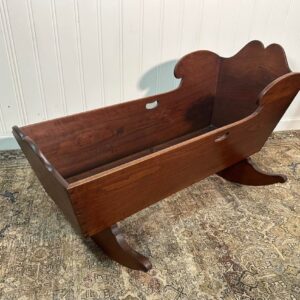 Antique Wood Cradle Baby Walnut Rocking Photography Prop