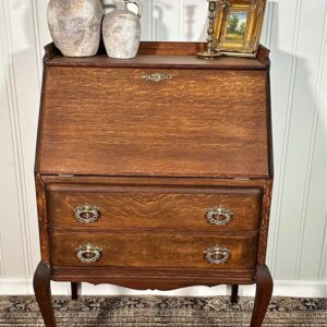 Antique Tiger Oak Quarter Sawn Desk Petite Oak Bureau French Writing Desk