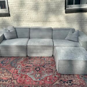 ROVE LABS M1 Sofa Sectional Ottoman/Chaise in Gray Performance Weave BRAND NEW!