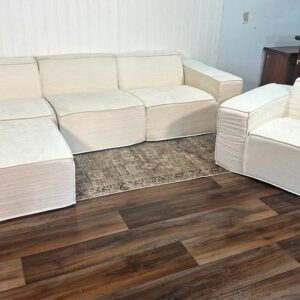 ROVE Lab M1 Sofa Sectional and Chair Helium Cloud Cream Chaise Modular